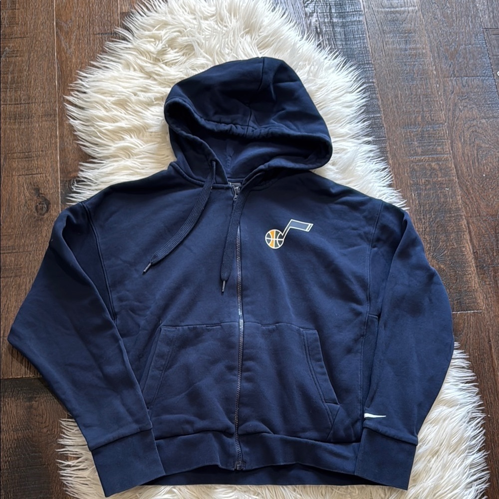 Navy Blue Zip-Up Utah Jazz Hoodie